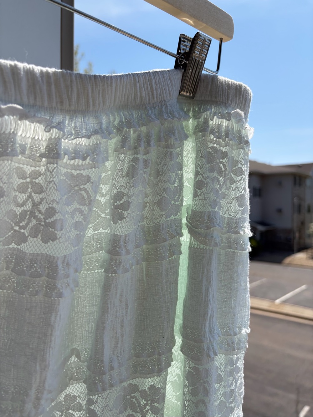 🆕 ✨AND NOW THIS Mint Lace Boho Midi Skirt XL Cottagecore Lined Stretch Waist - Picture 10 of 14